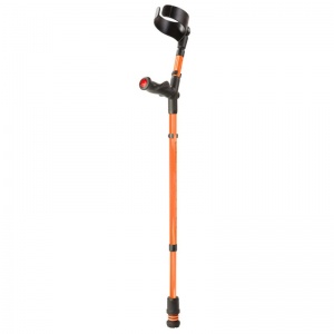 Flexyfoot Comfort Grip Double Adjustable Orange Crutch for the Right Hand